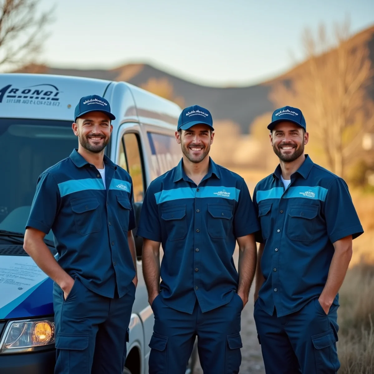 Parker Plumbing Pros team of licensed Colorado plumbers by their van