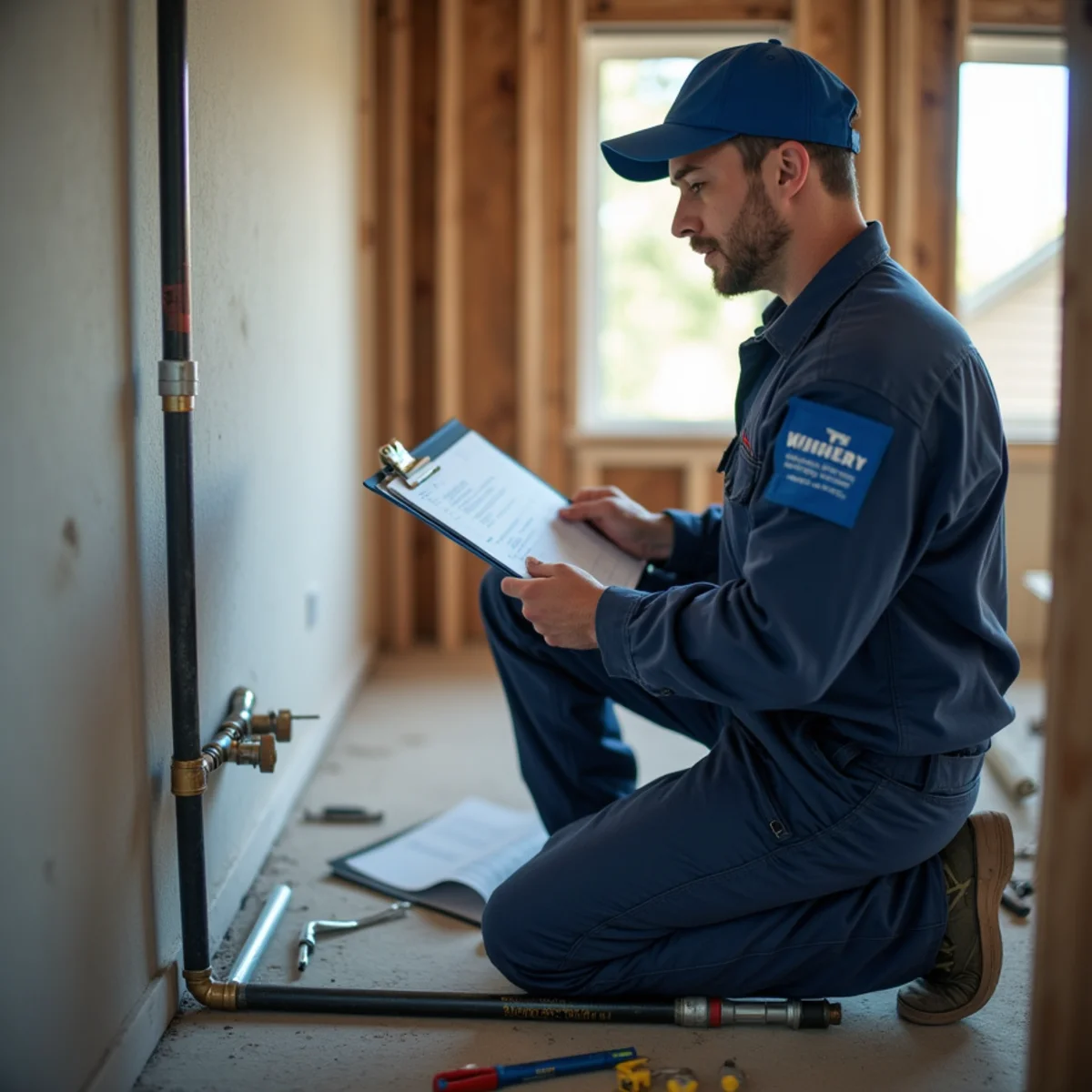 Parker, CO plumber reviewing tips at a job site