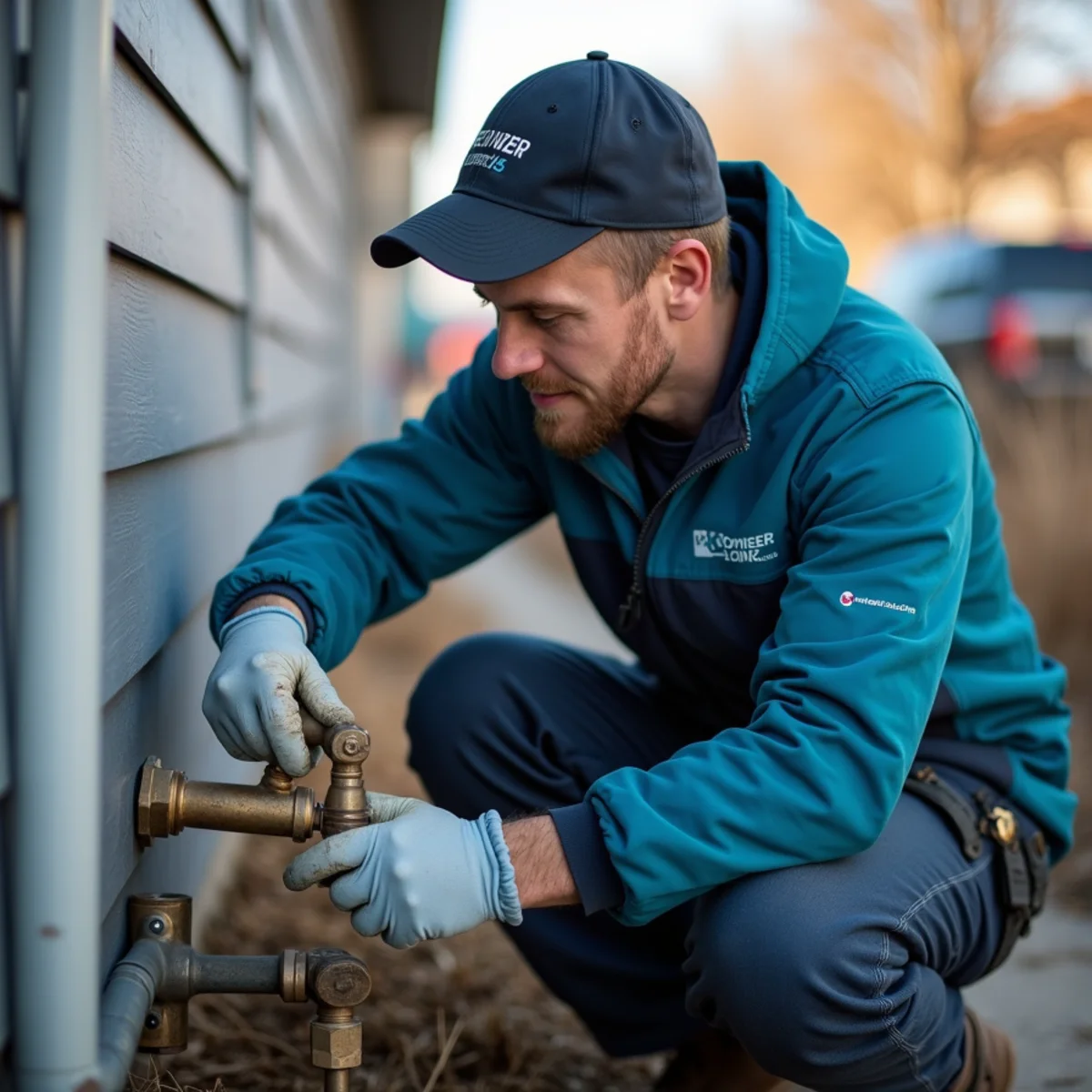 Licensed plumber pressure-testing a residential gas line in Parker Colorado