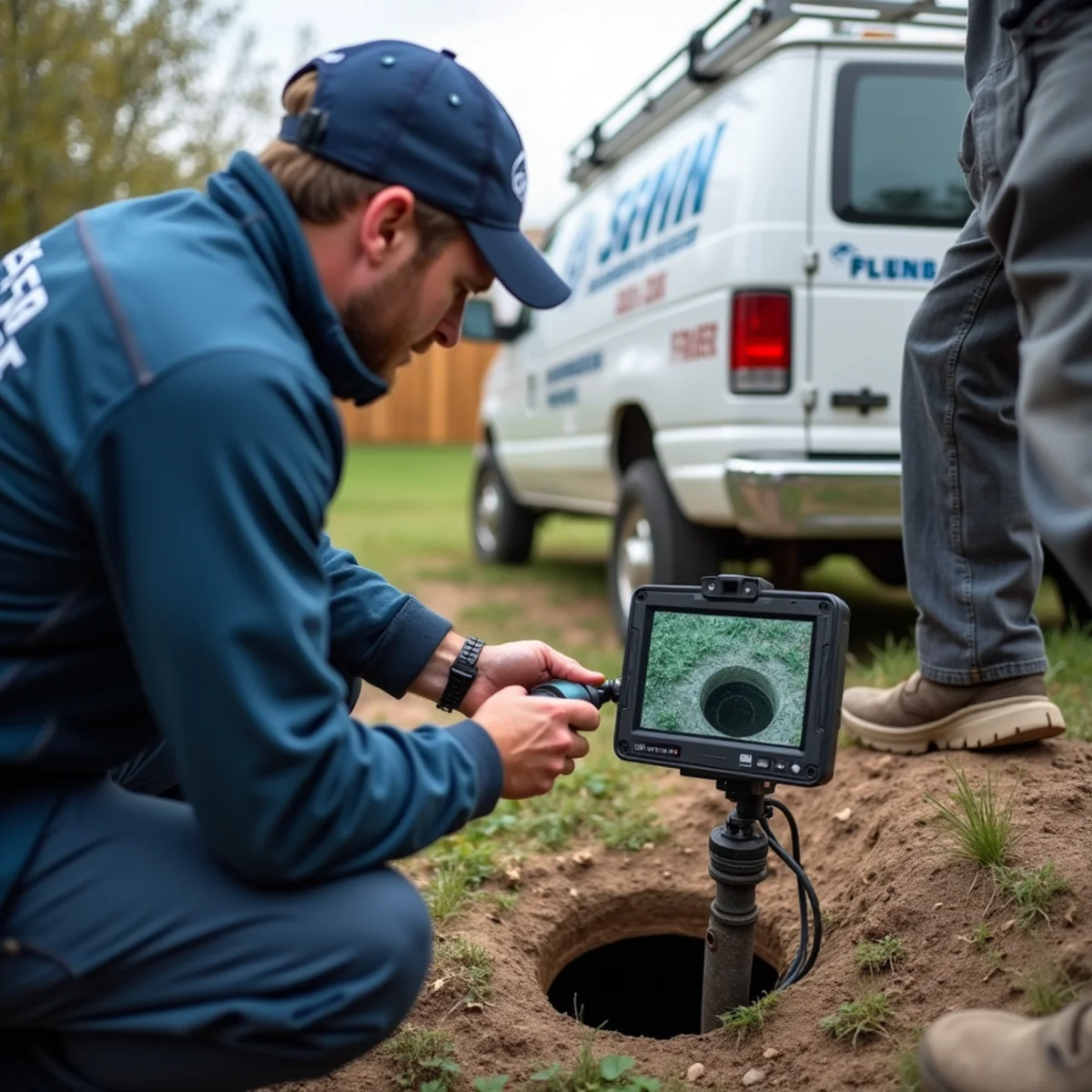 Sewer camera inspection revealing root intrusion in a Parker Colorado sewer line