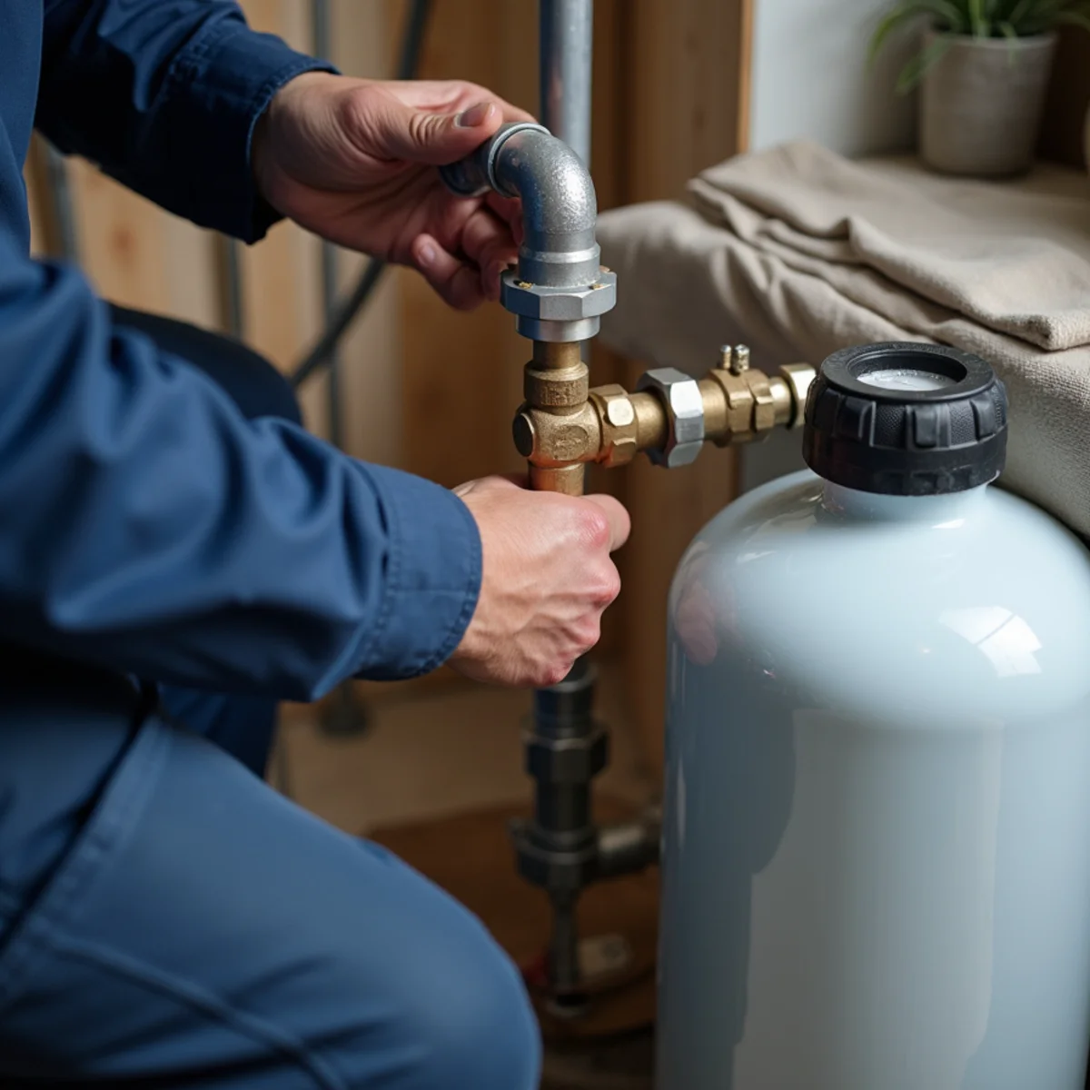 Whole-home water softener and filtration system installed in a Parker, CO utility room